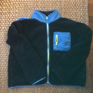 j.crew • navy superplush sherpa full zip jacket L